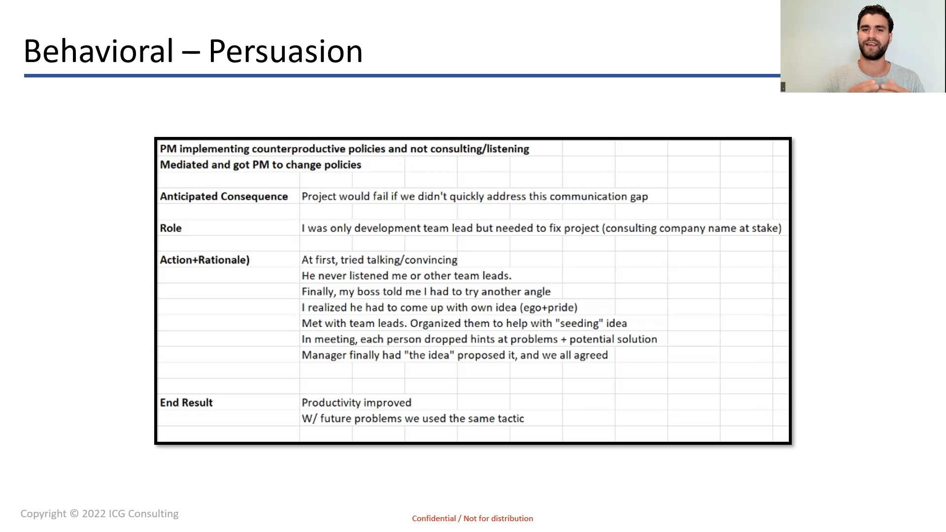 Persuasion Story Example: Behavioral Interview Guide