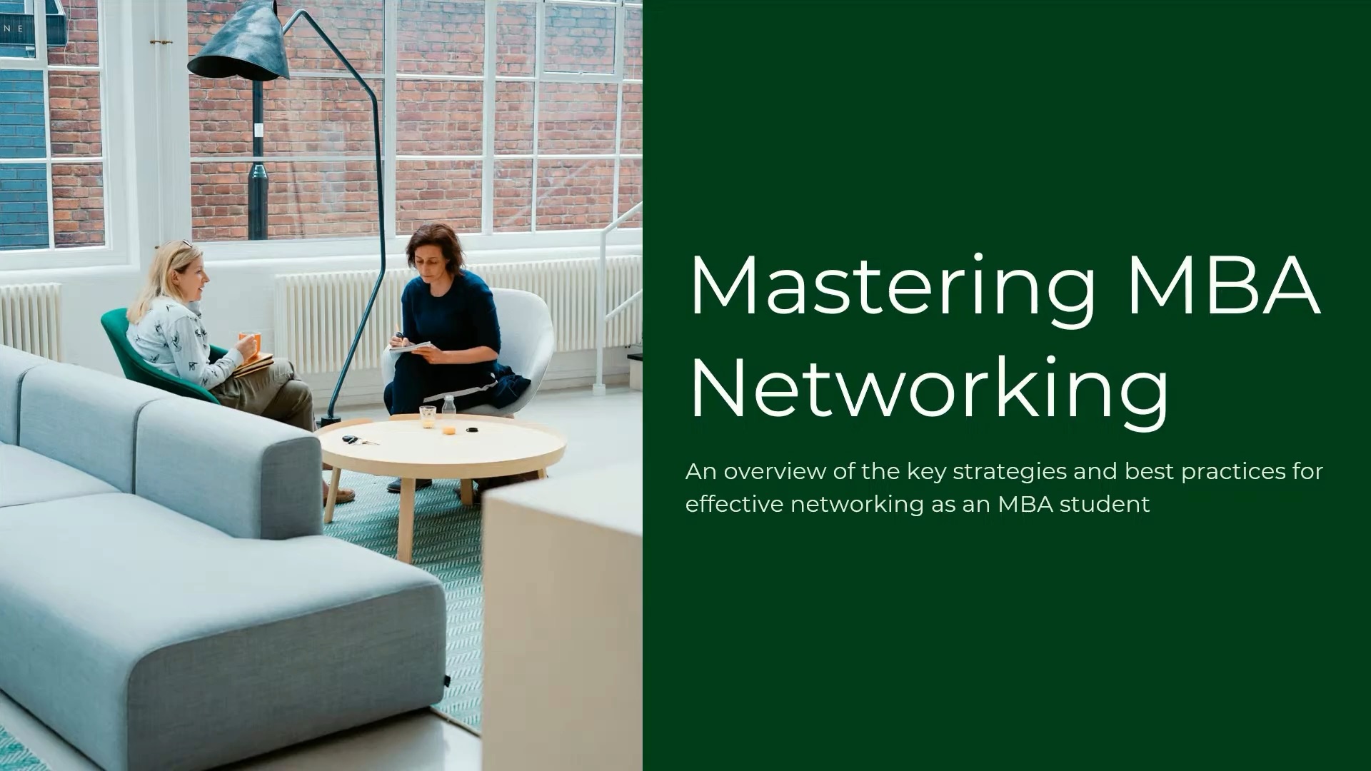 How to Network for Success During Your MBA