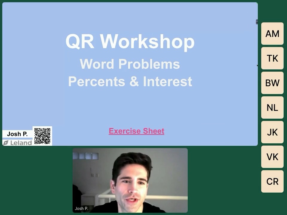 GMAT Quant Workshop: Word Problems & Percents