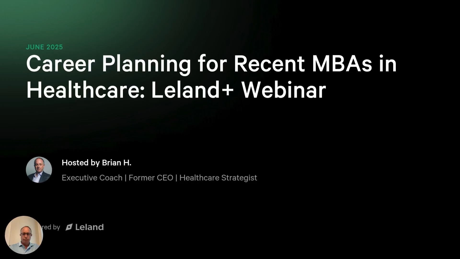 Career Planning for Recent MBAs in Healthcare