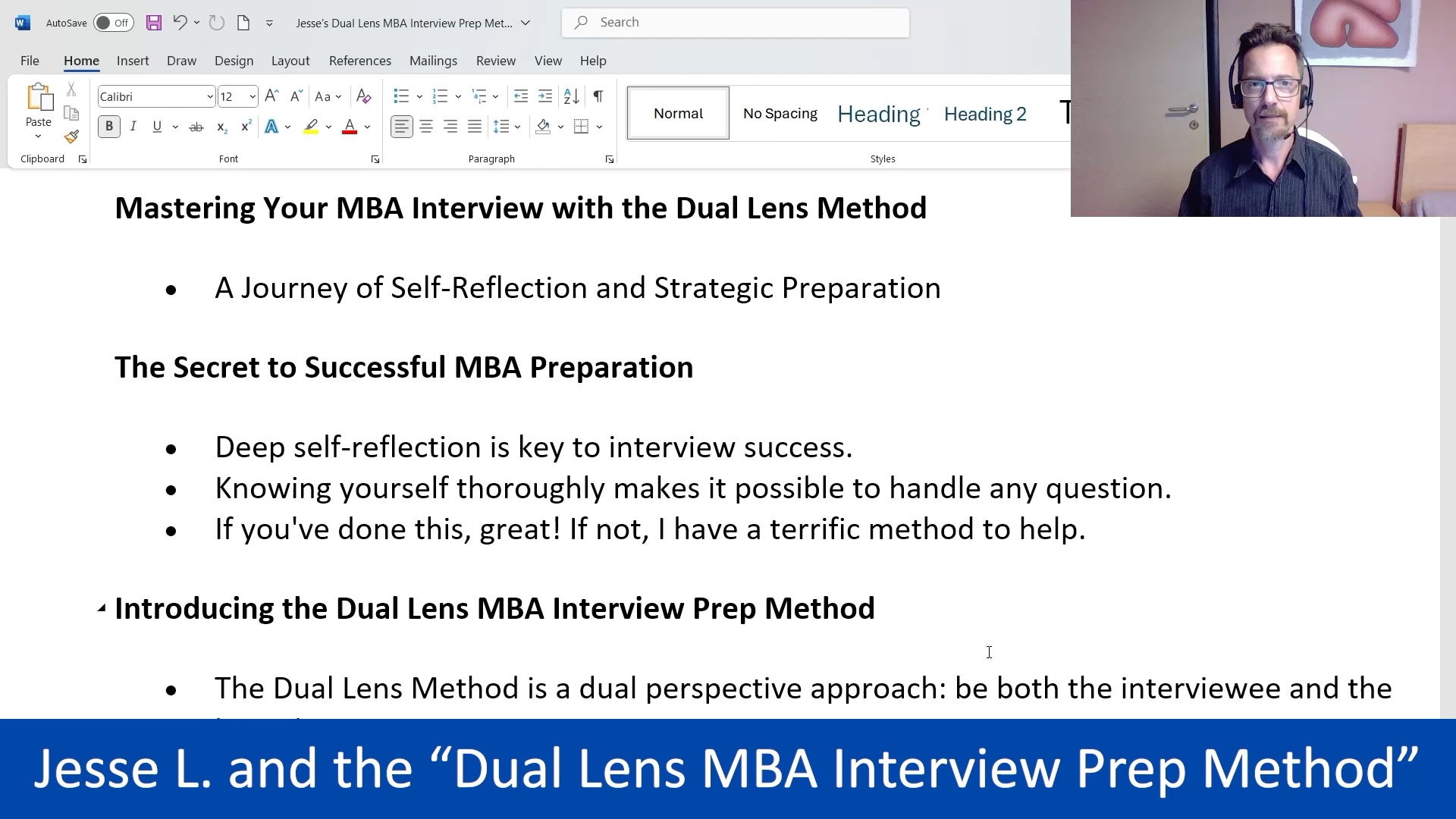 The Dual-Lens Approach to MBA Interview Prep