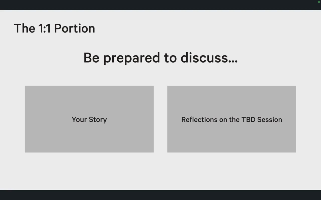Wharton TBD: 1:1 Portion