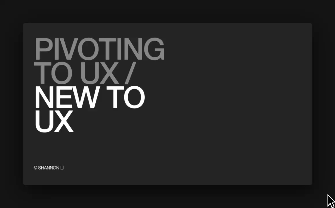 Pivoting to UX/New to UX