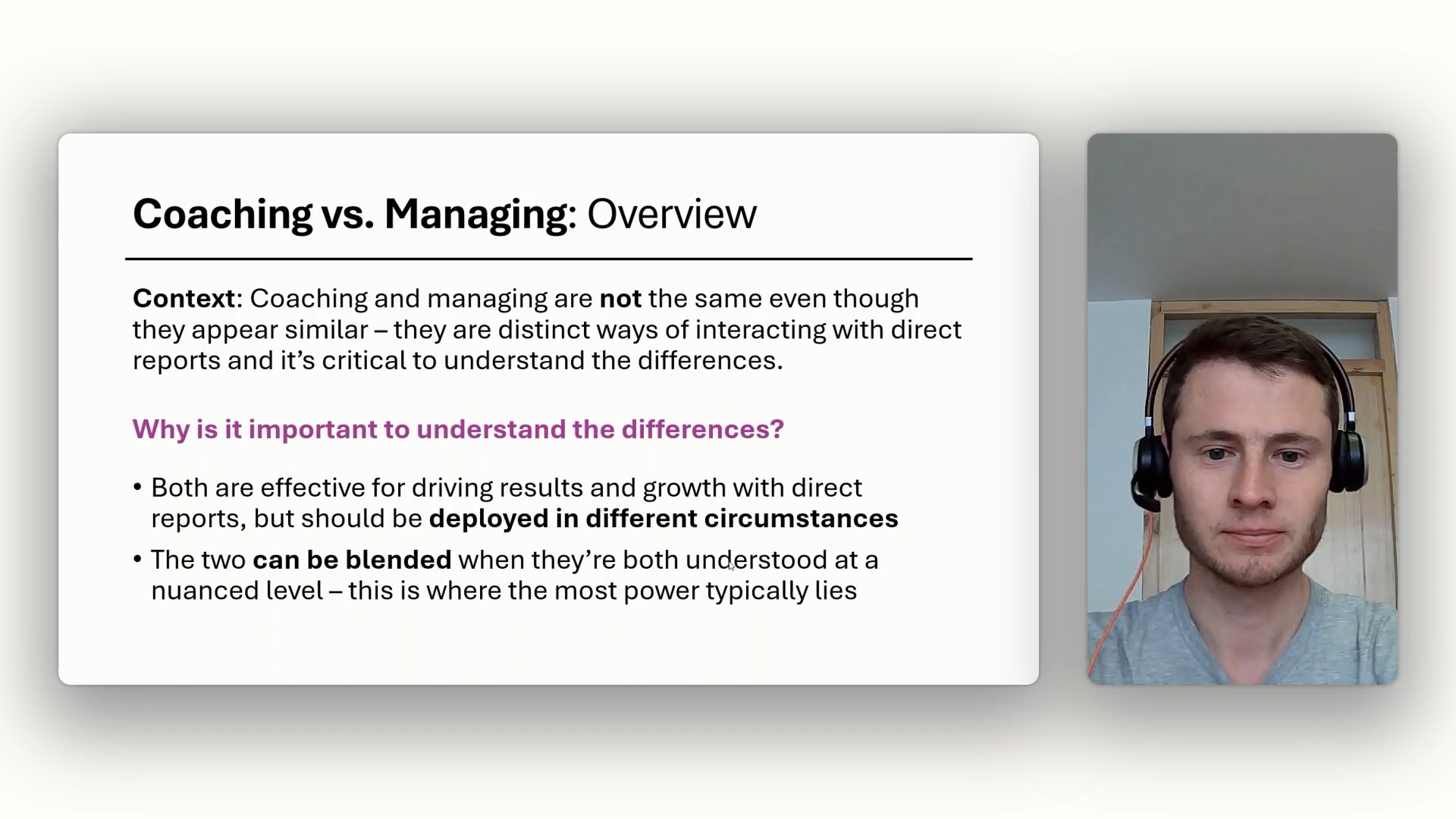 Coaching vs. Managing