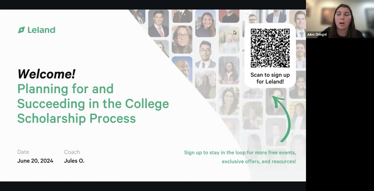 Planning for and Succeeding in the College Scholarship Process