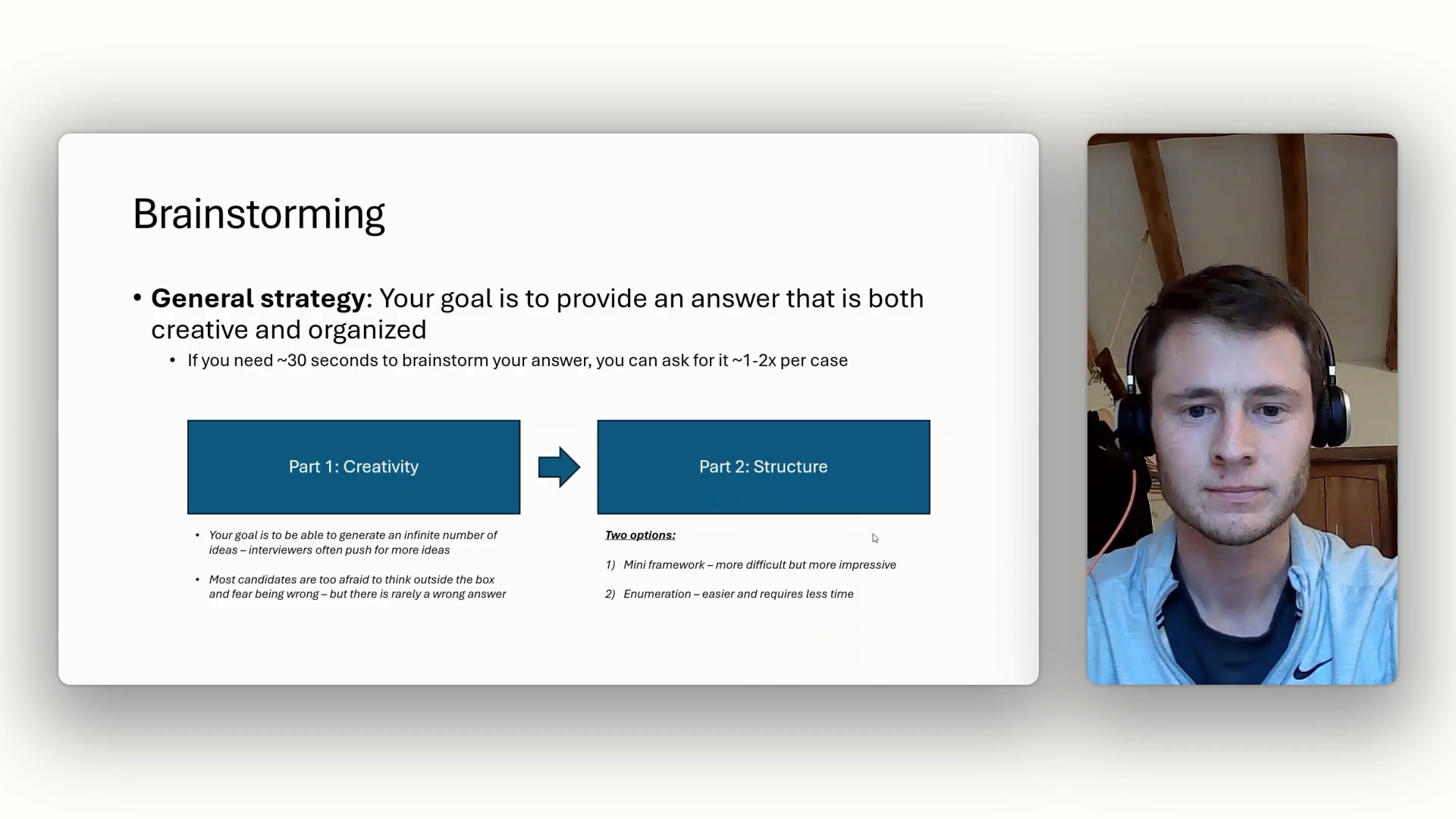 Brainstorming Strategies for Consulting Cases