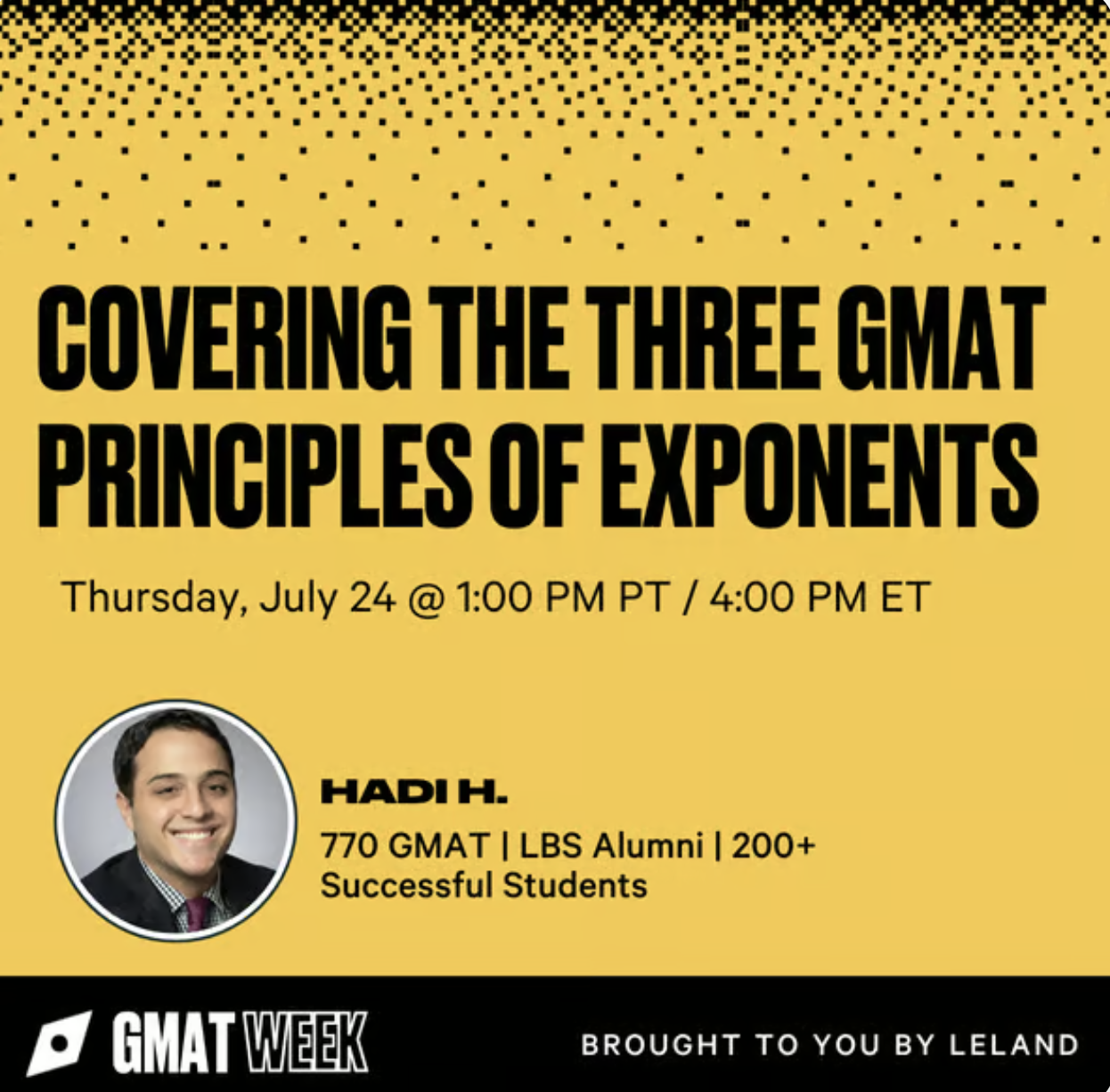 Covering the Three GMAT Principles of Exponents