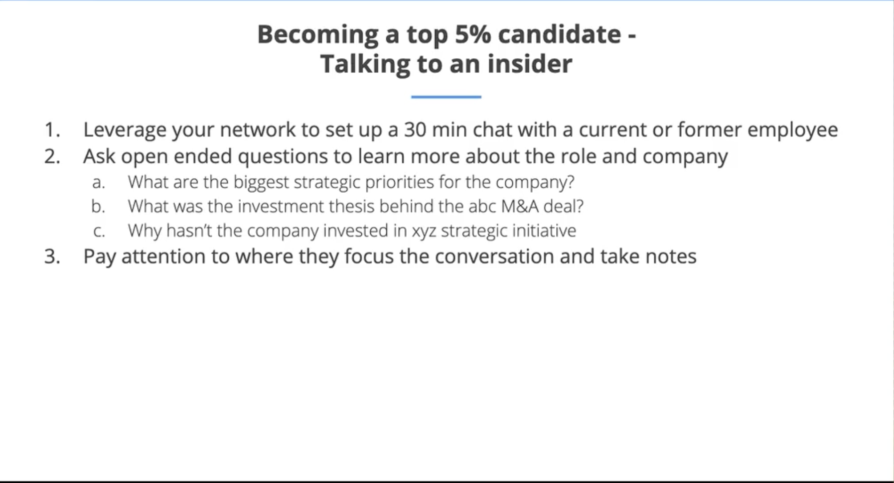 Company Research: Talk to an Insider