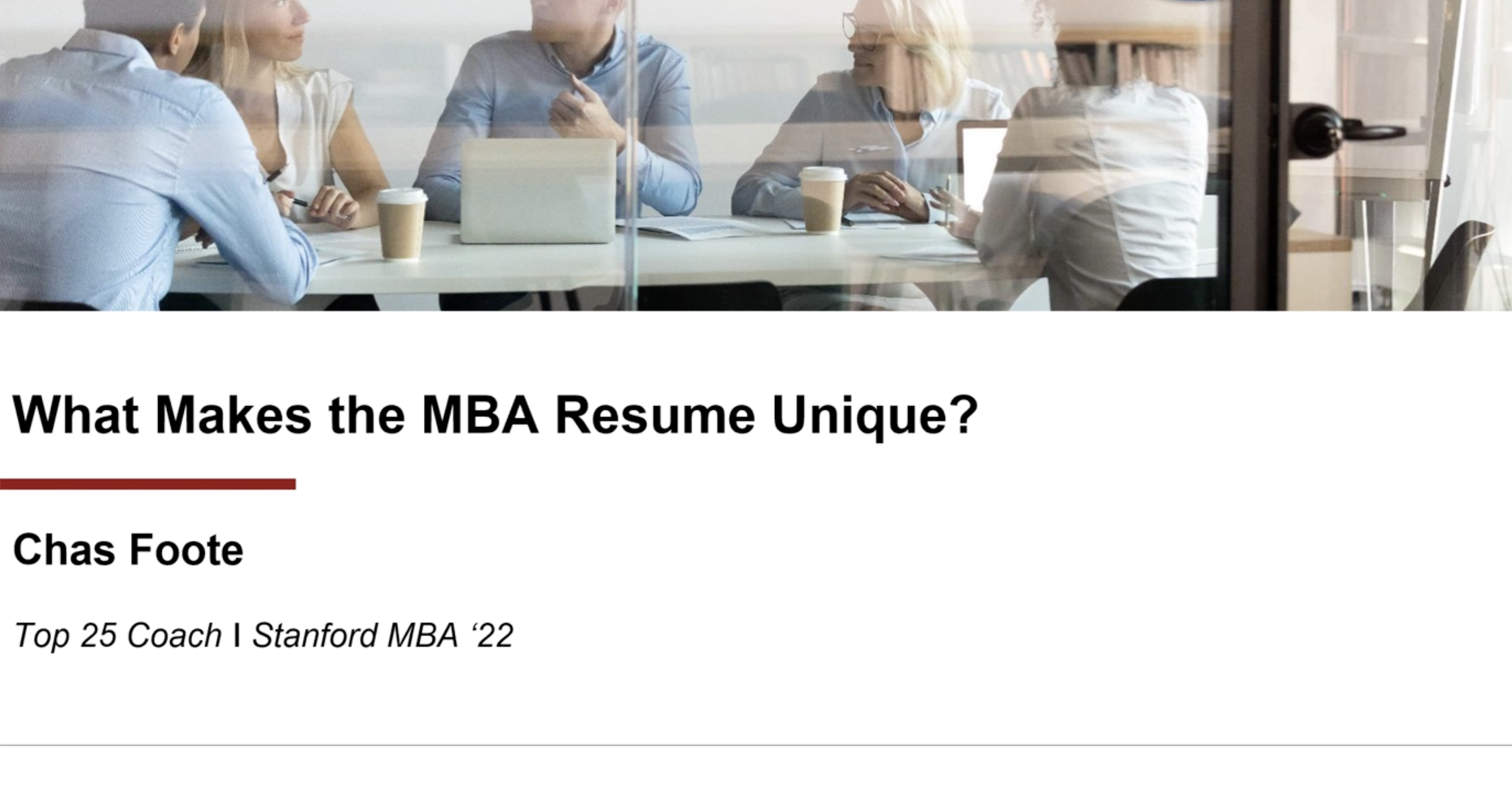What Makes the MBA Resume Unique