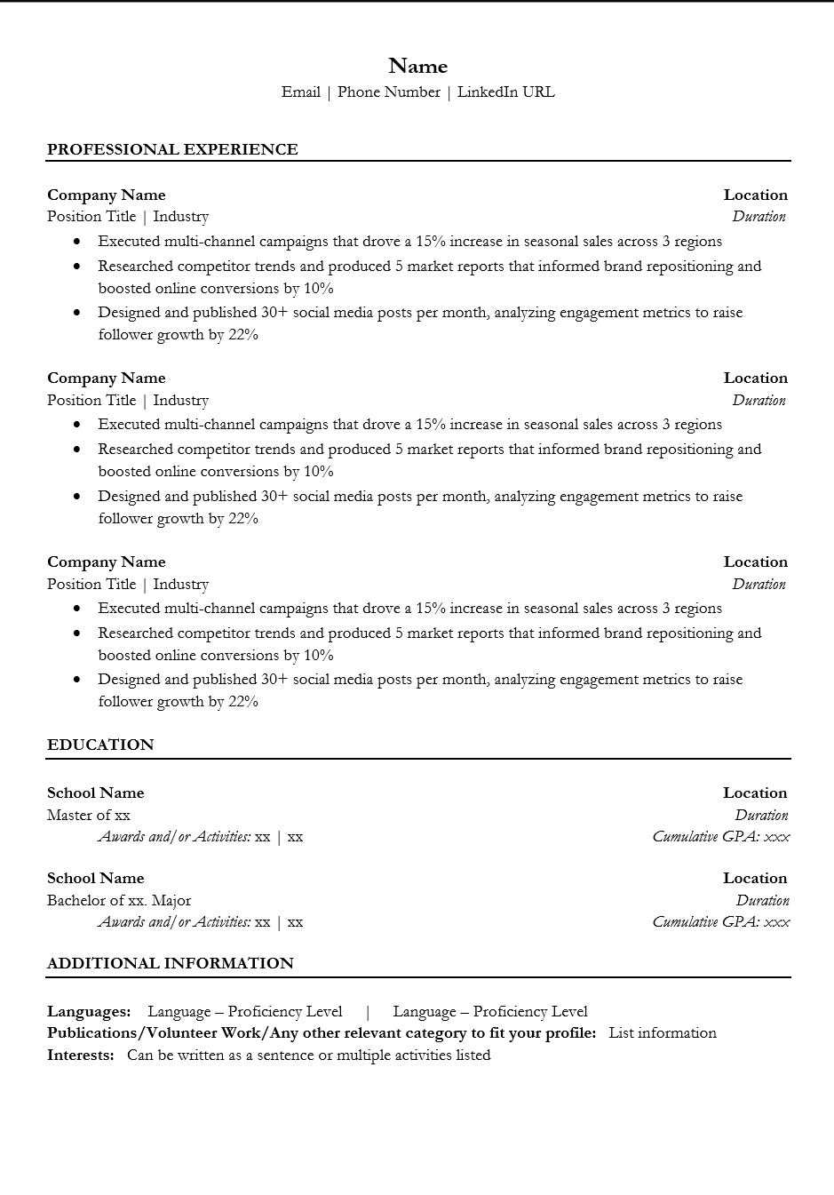 Professional CV Template