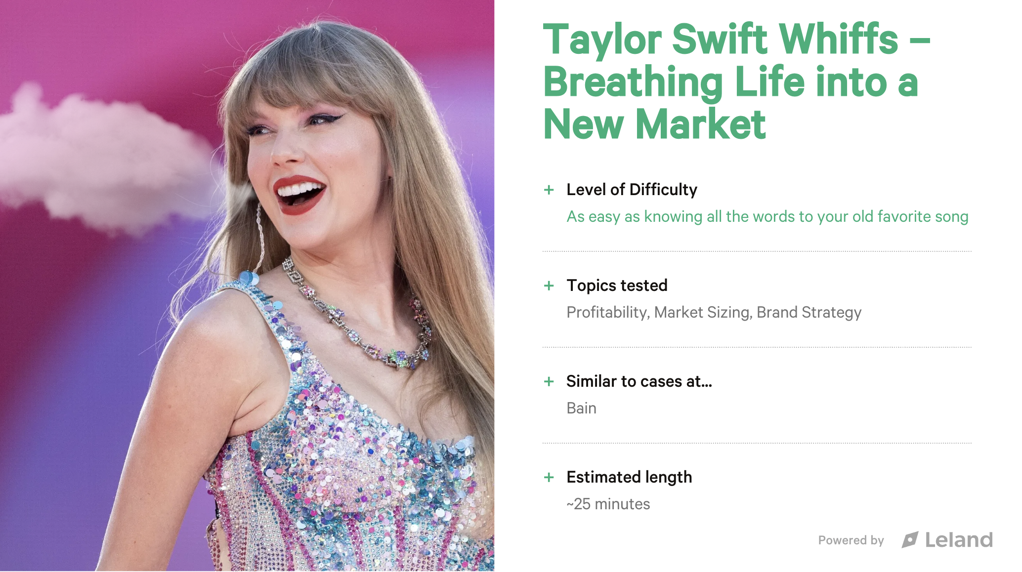 Taylor Swift Whiffs - BCG v Bain Case