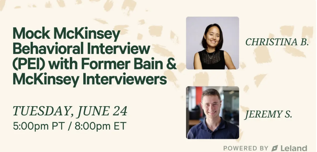 Mock McKinsey Behavioral Interview (PEI)