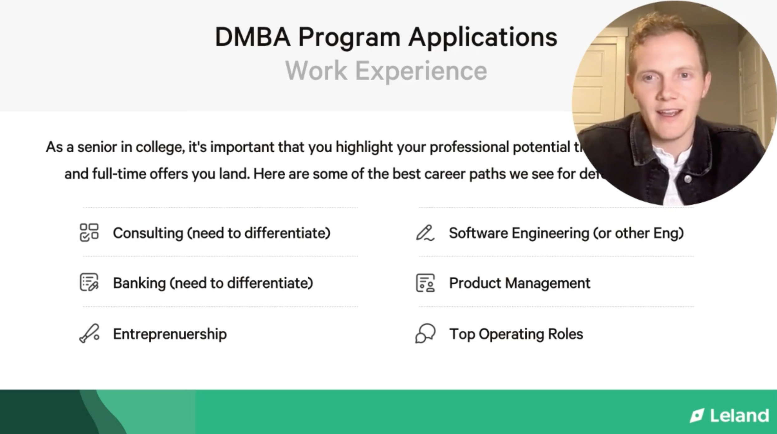 Framing Professional Potential and Full-Time Work Experience